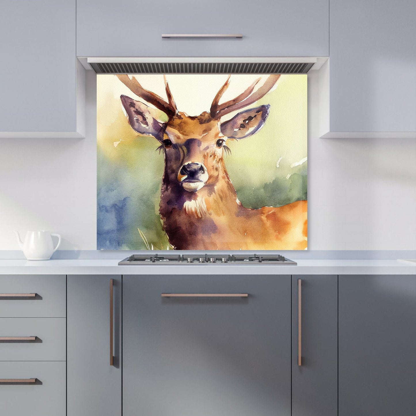 Splendid Stag Watercolour Kitchen Splashback