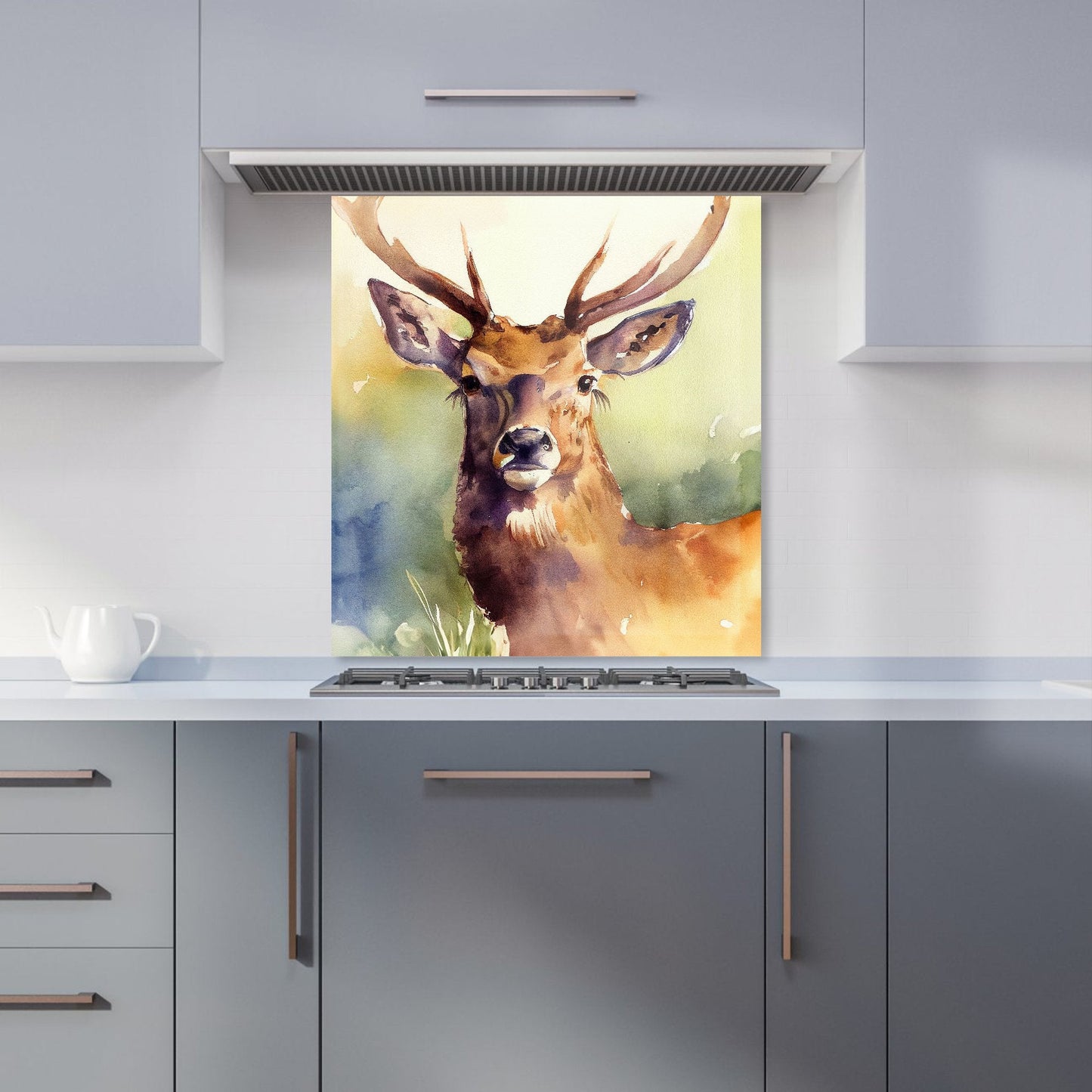 Splendid Stag Watercolour Kitchen Splashback