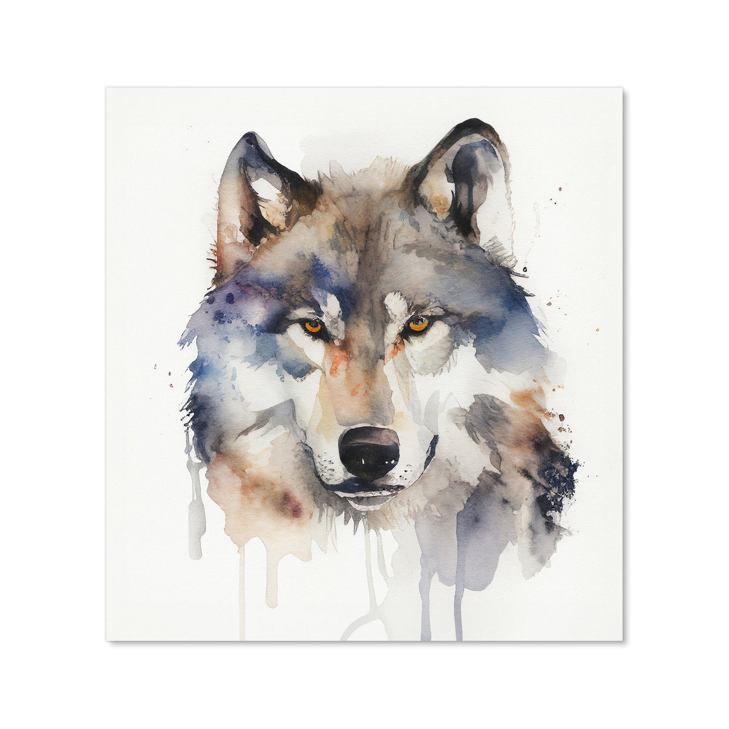 Wolf Watercolour Kitchen Splashback