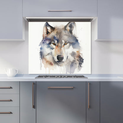 Wolf Watercolour Kitchen Splashback