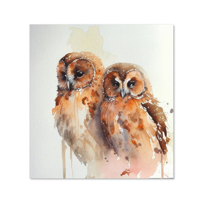 Loving Tawny Owls Watercolour Kitchen Splashback