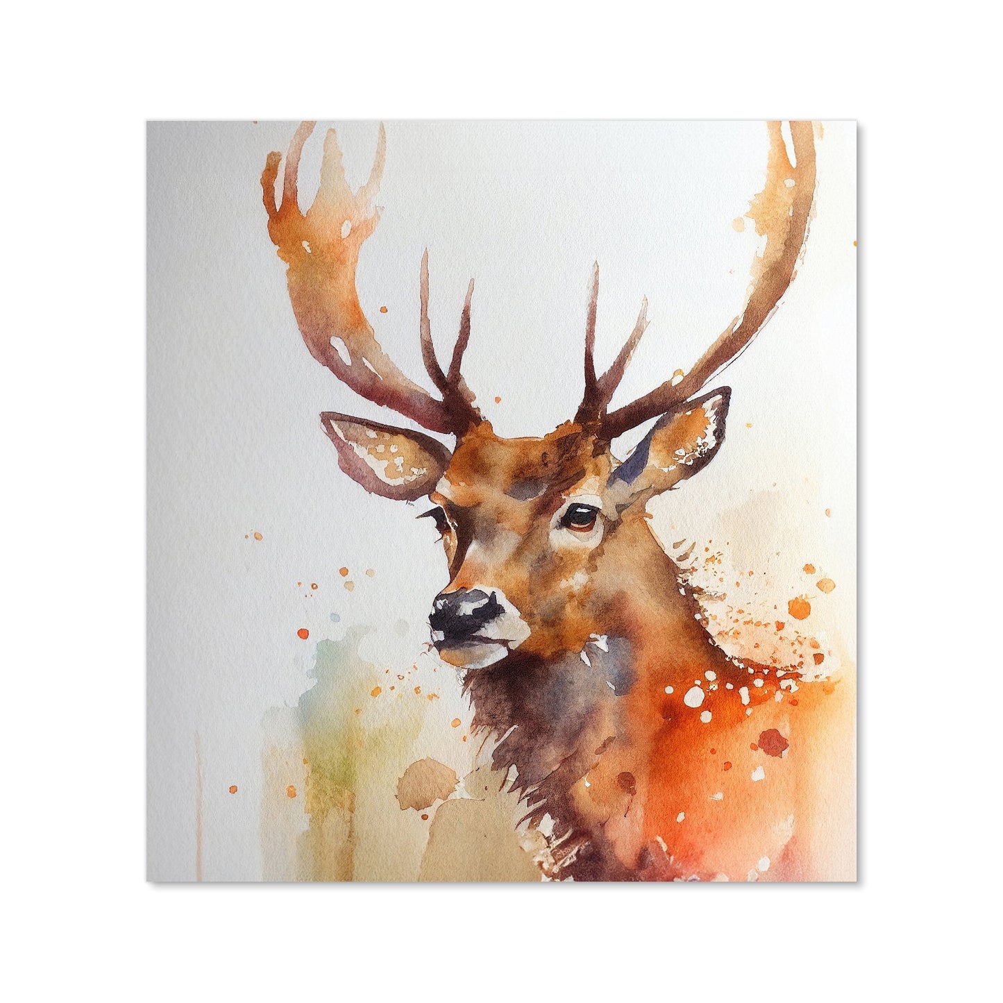 Majestic Stag Watercolour Kitchen Splashback