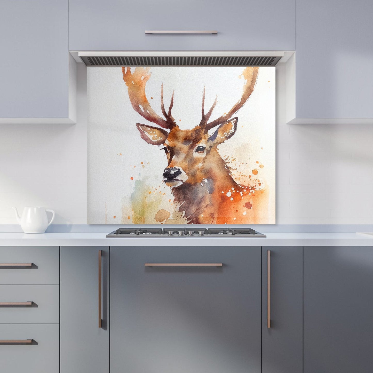 Majestic Stag Watercolour Kitchen Splashback