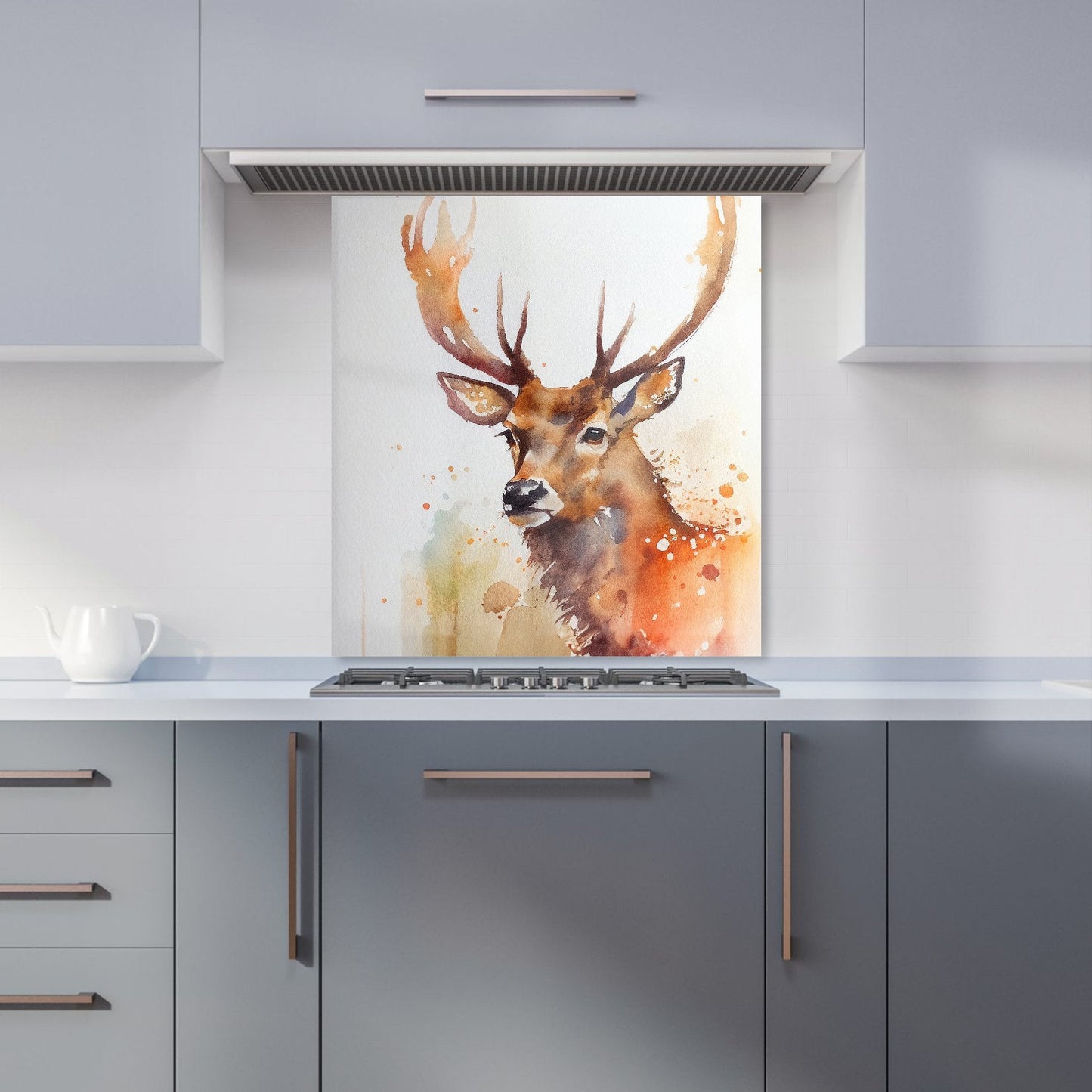 Majestic Stag Watercolour Kitchen Splashback