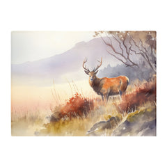 Stag Deer Water Colour Glass Chopping Board