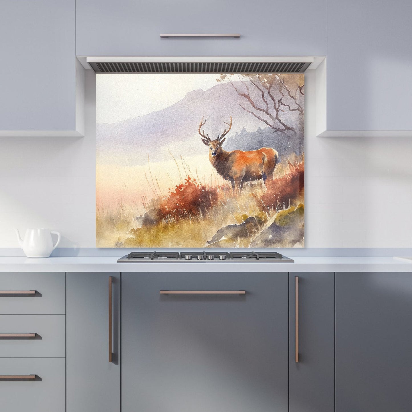 Stag Deer Water Colour Kitchen Splashback