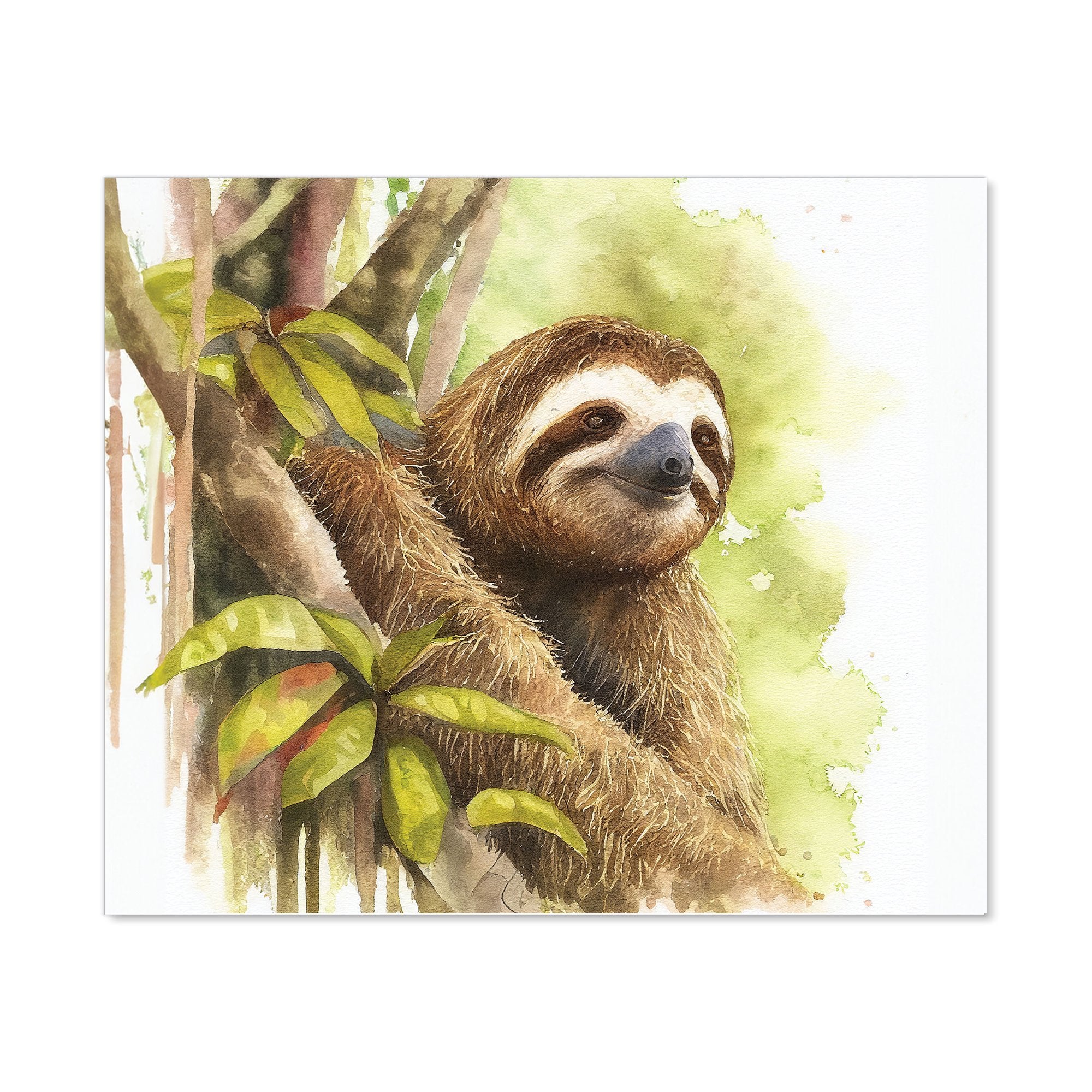 Sloth Watercolour Kitchen Splashback