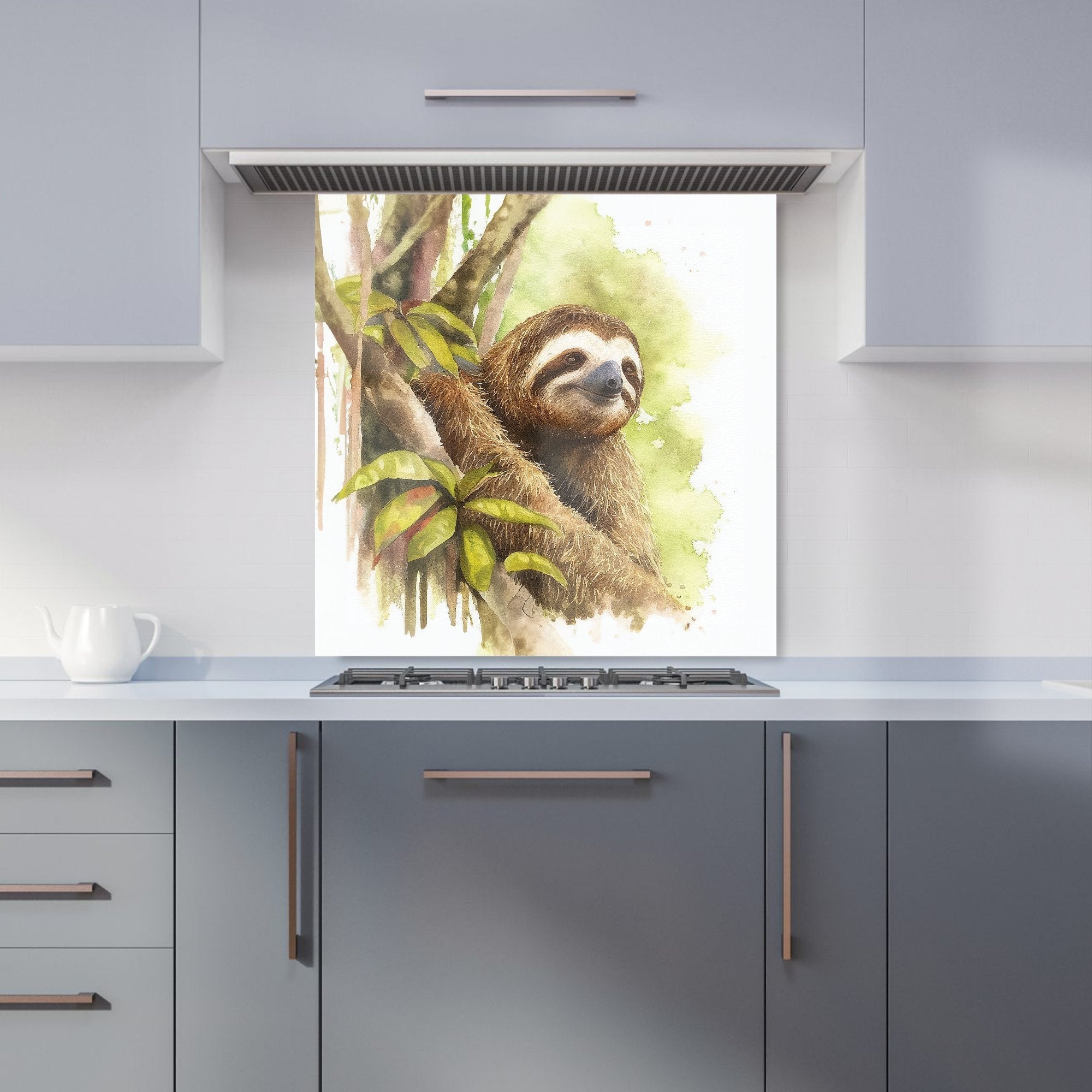 Sloth Watercolour Kitchen Splashback