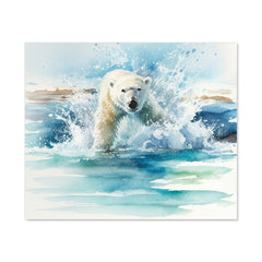 Hunting Polar Bear Watercolour Kitchen Splashback