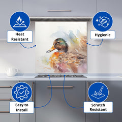Mallard Watercolour Kitchen Splashback