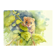 Dormouse Watercolour Glass Chopping Board