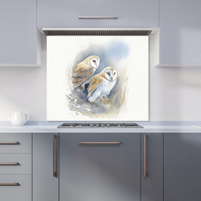 Barn Ano Owls Watercolour Kitchen Splashback