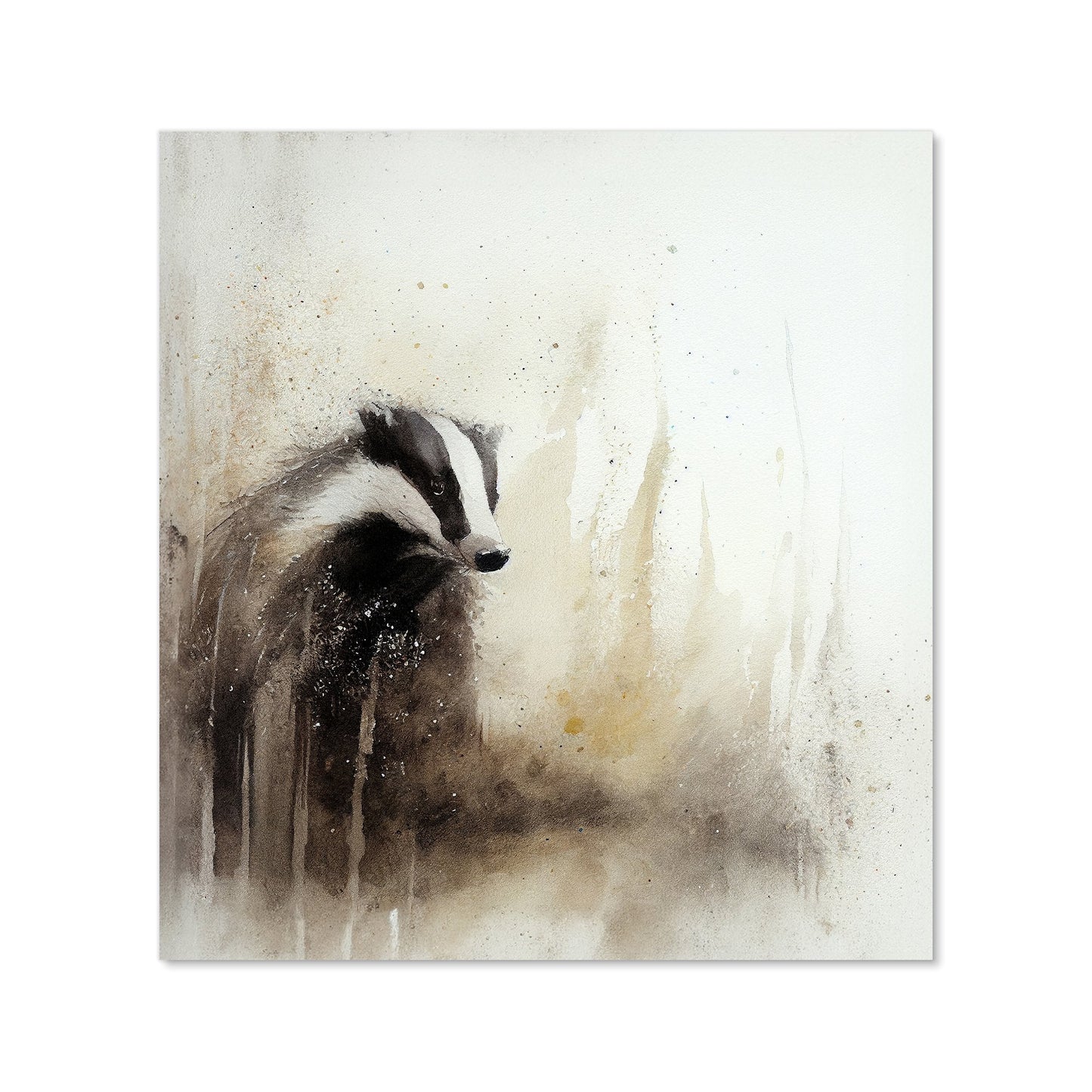 Badger Watercolour Kitchen Splashback