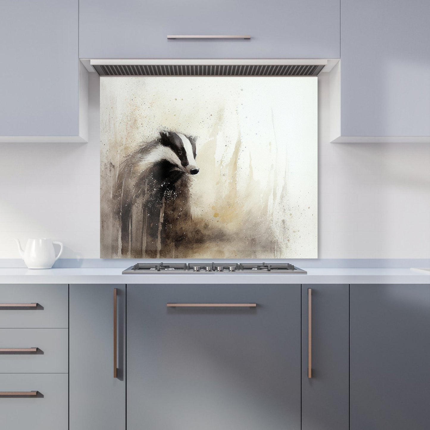 Badger Watercolour Kitchen Splashback