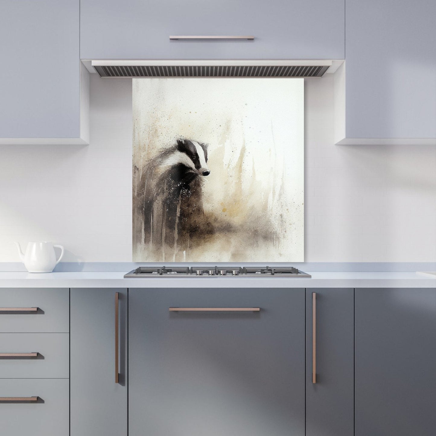 Badger Watercolour Kitchen Splashback