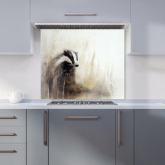 Badger Watercolour Kitchen Splashback
