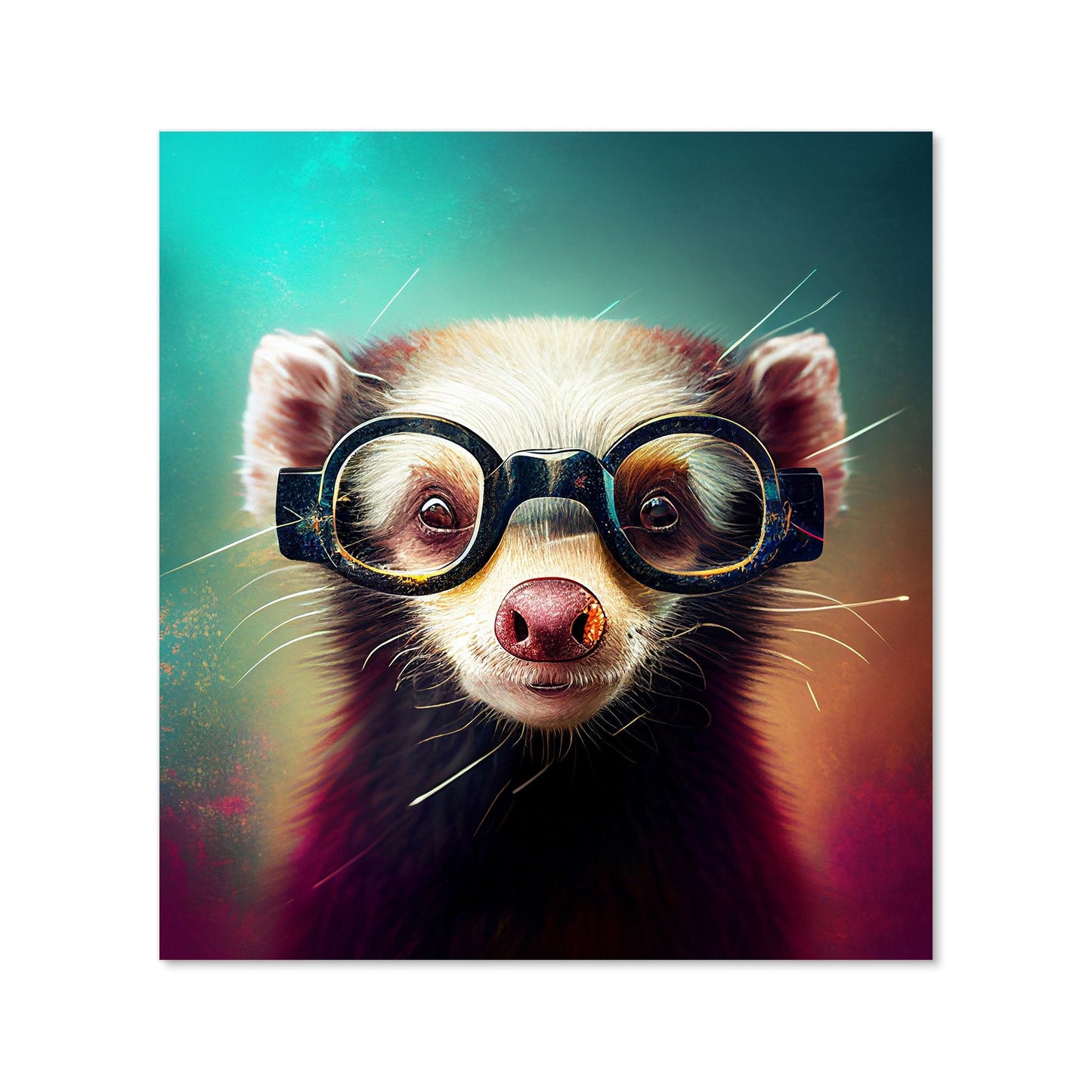 Ferret With Glasses Splashart Kitchen Splashback