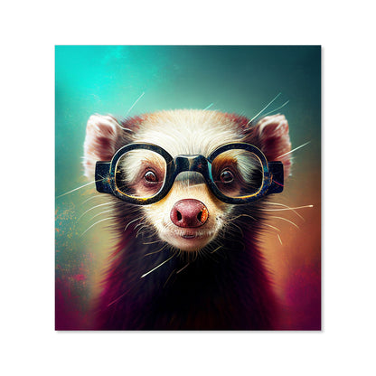 Ferret With Glasses Splashart Kitchen Splashback