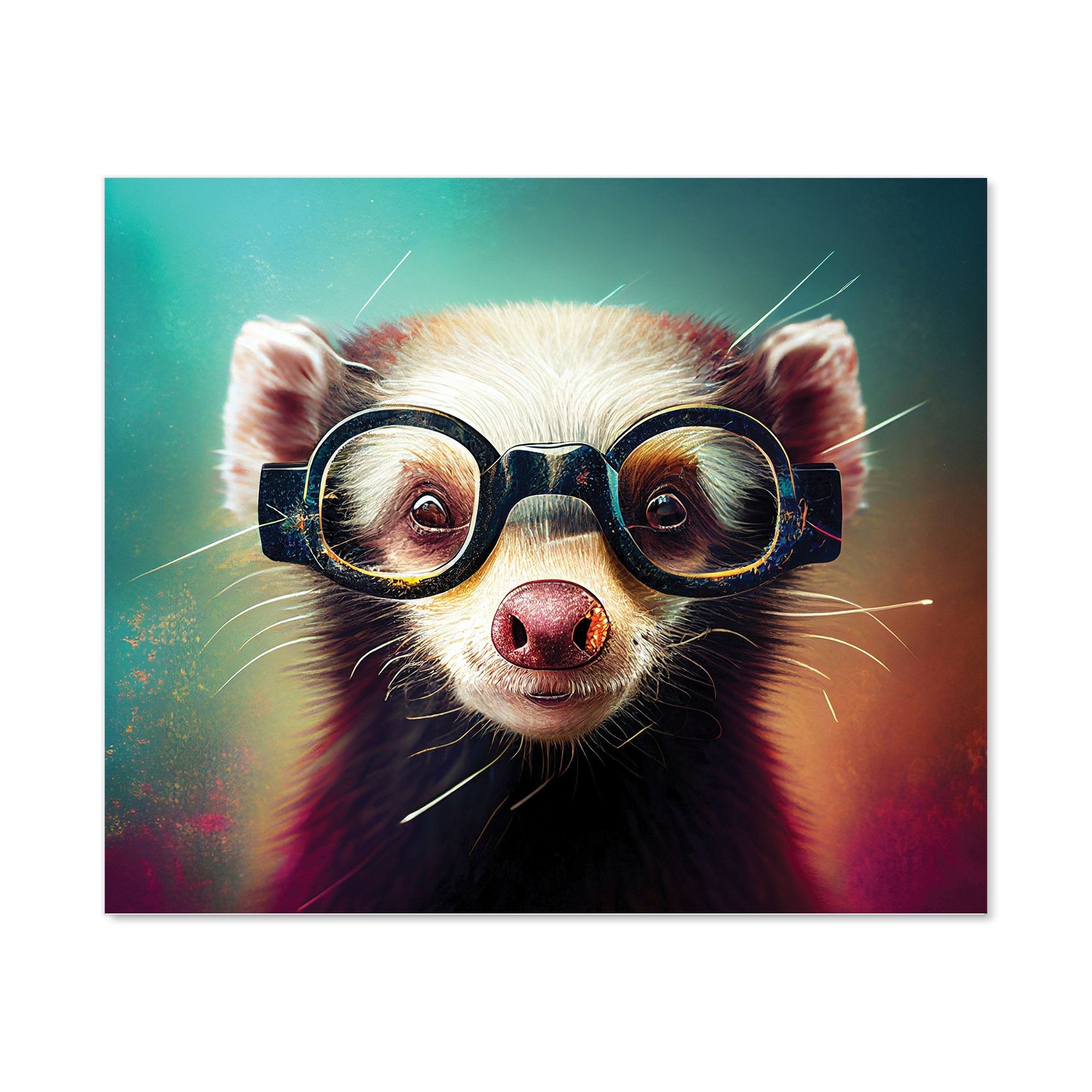 Ferret With Glasses Splashart Kitchen Splashback
