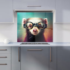 Ferret With Glasses Splashart Kitchen Splashback