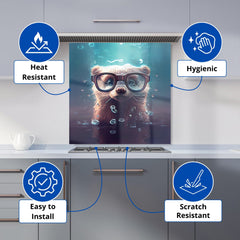 Ferret With Glasses Splashart Water Kitchen Splashback