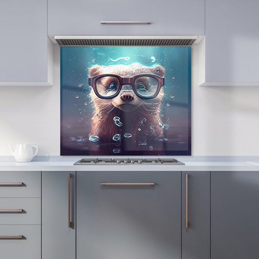 Ferret With Glasses Splashart Water Kitchen Splashback