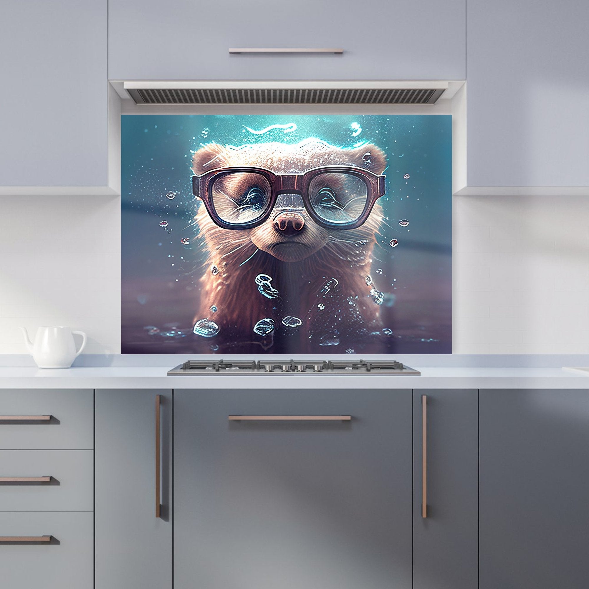 Ferret With Glasses Splashart Water Kitchen Splashback