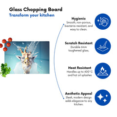 Giraffe With Glasses Splashart Glass Chopping Board