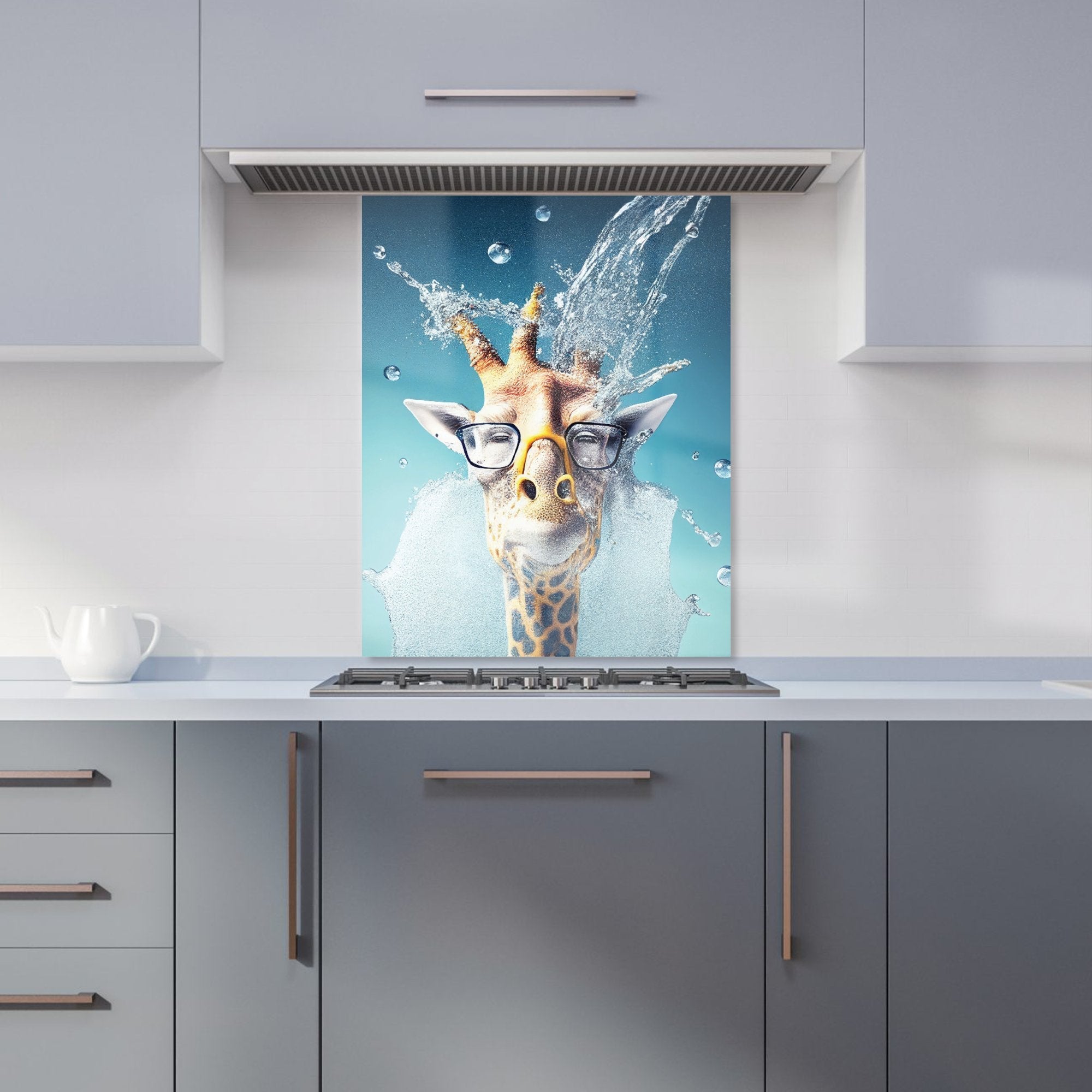 Giraffe With Glasses Splashart Kitchen Splashback