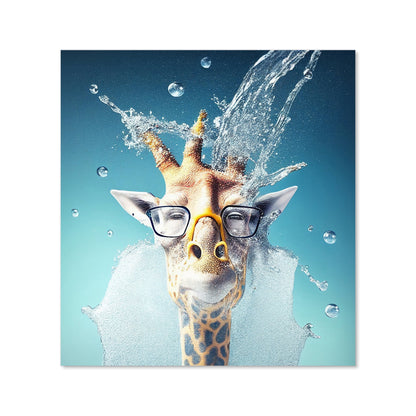 Giraffe With Glasses Splashart Kitchen Splashback