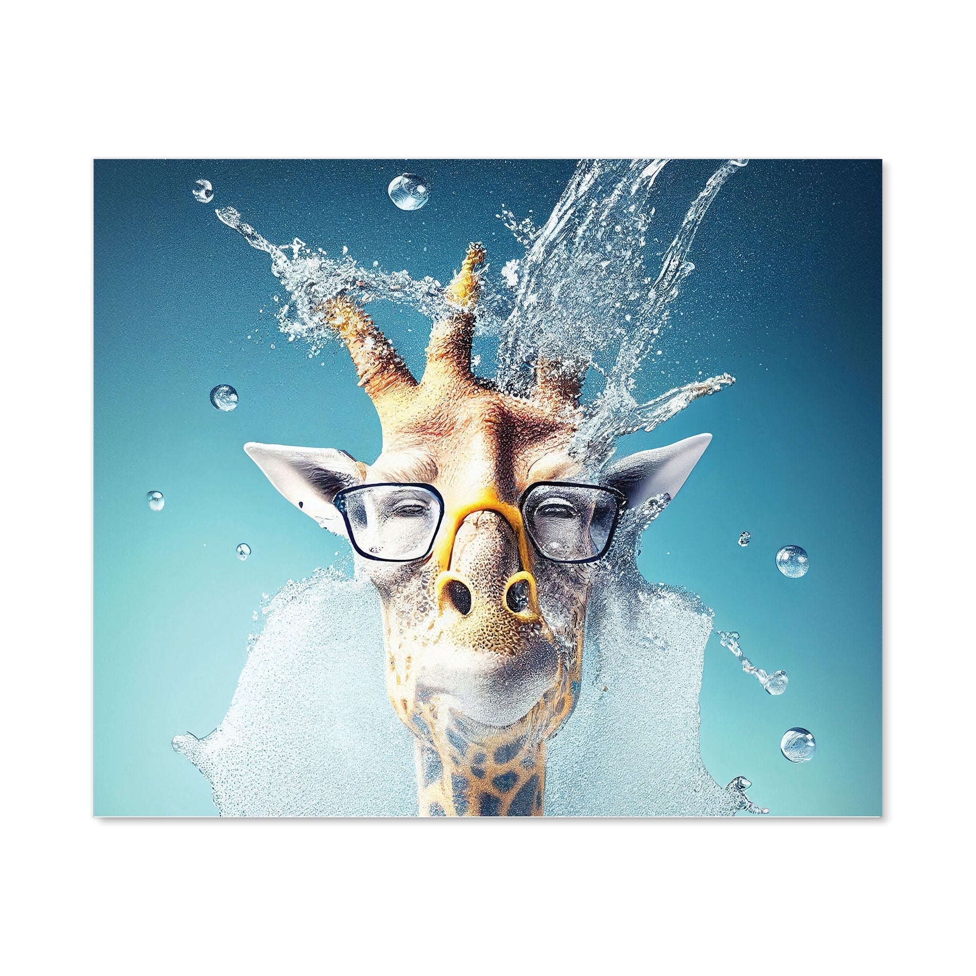 Giraffe With Glasses Splashart Kitchen Splashback