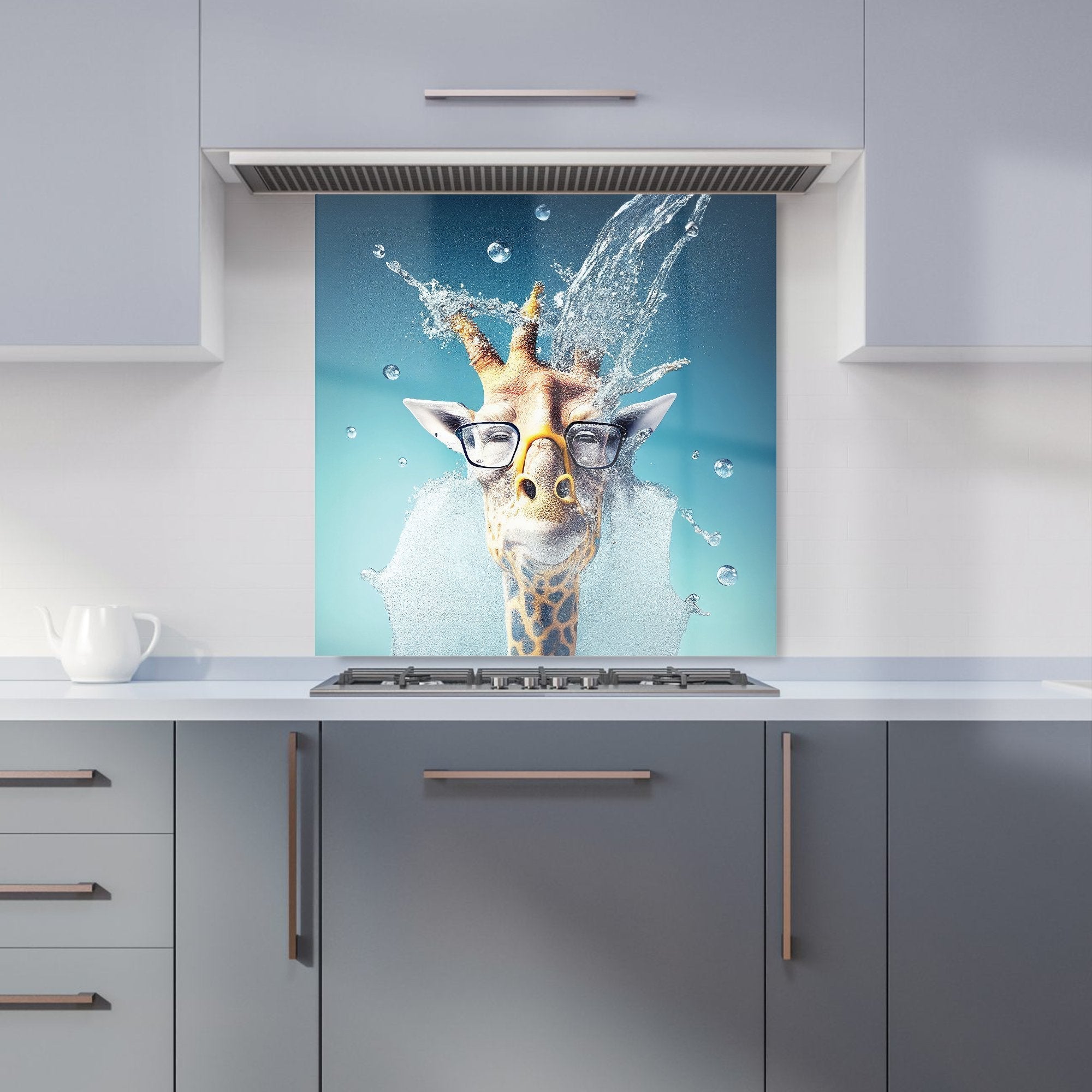 Giraffe With Glasses Splashart Kitchen Splashback