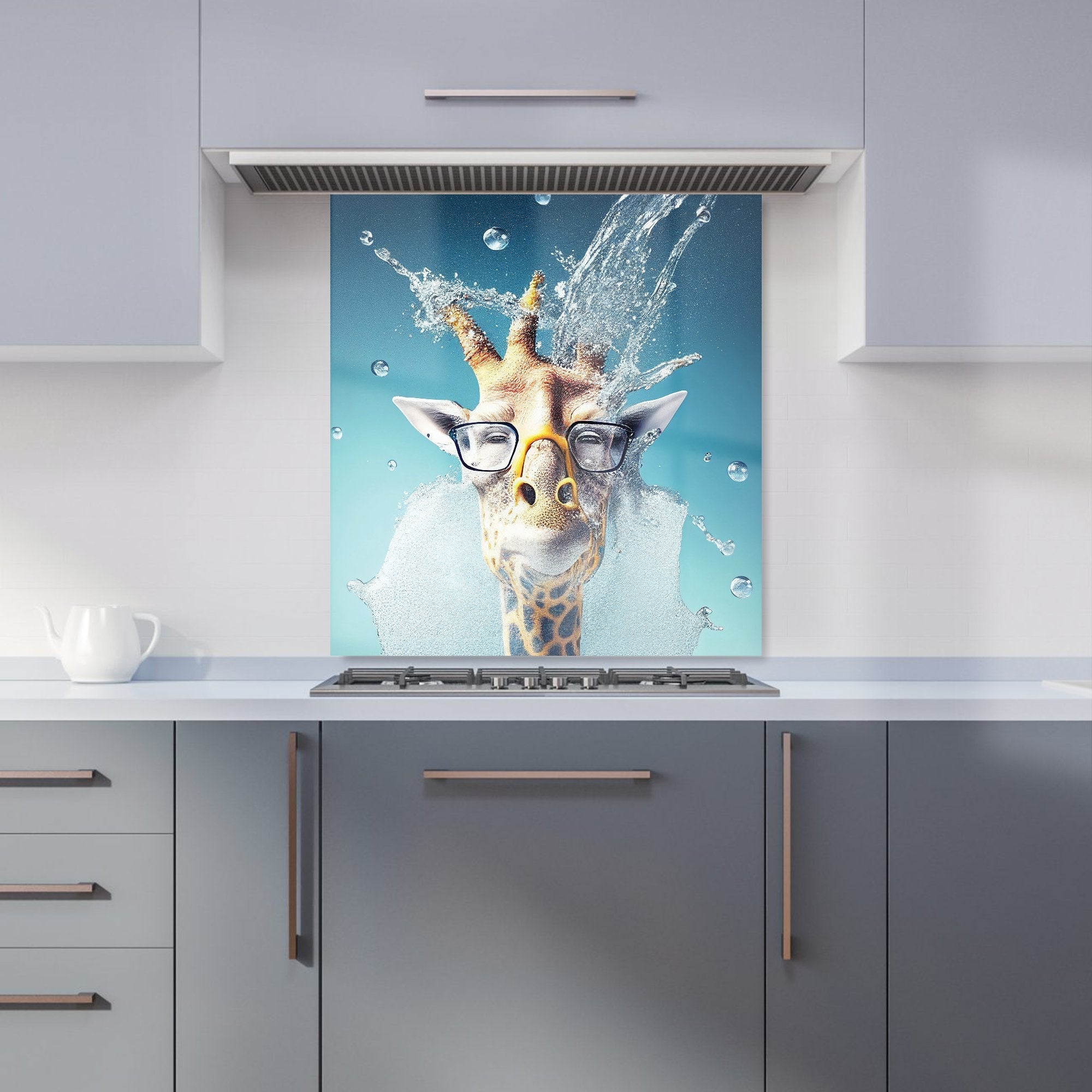 Giraffe With Glasses Splashart Kitchen Splashback