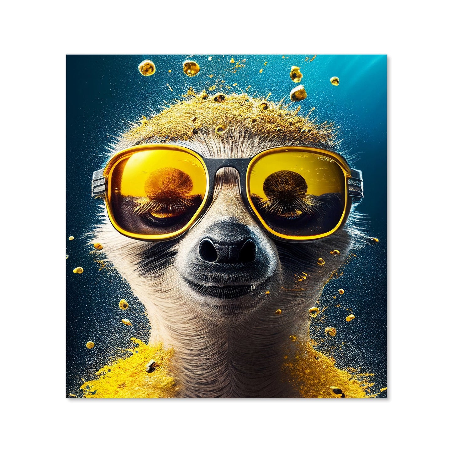 Meerkat With Golden Glasses Splashart Kitchen Splashback