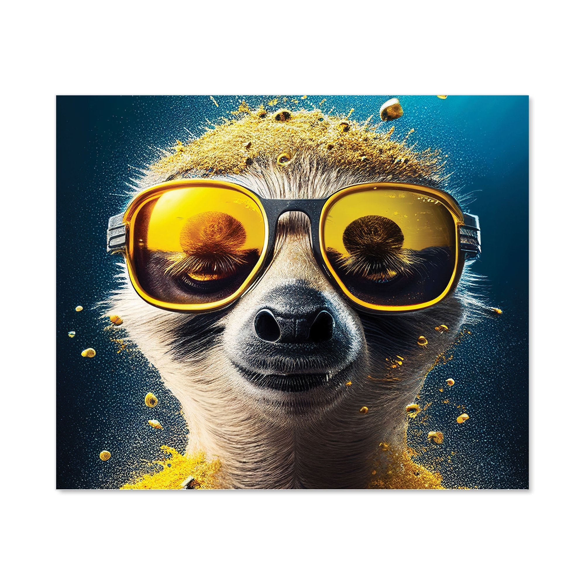Meerkat With Golden Glasses Splashart Kitchen Splashback