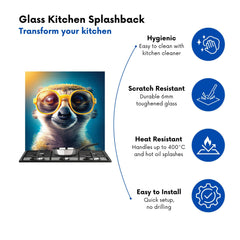 Meerkat With Glasses Splashart Kitchen Splashback