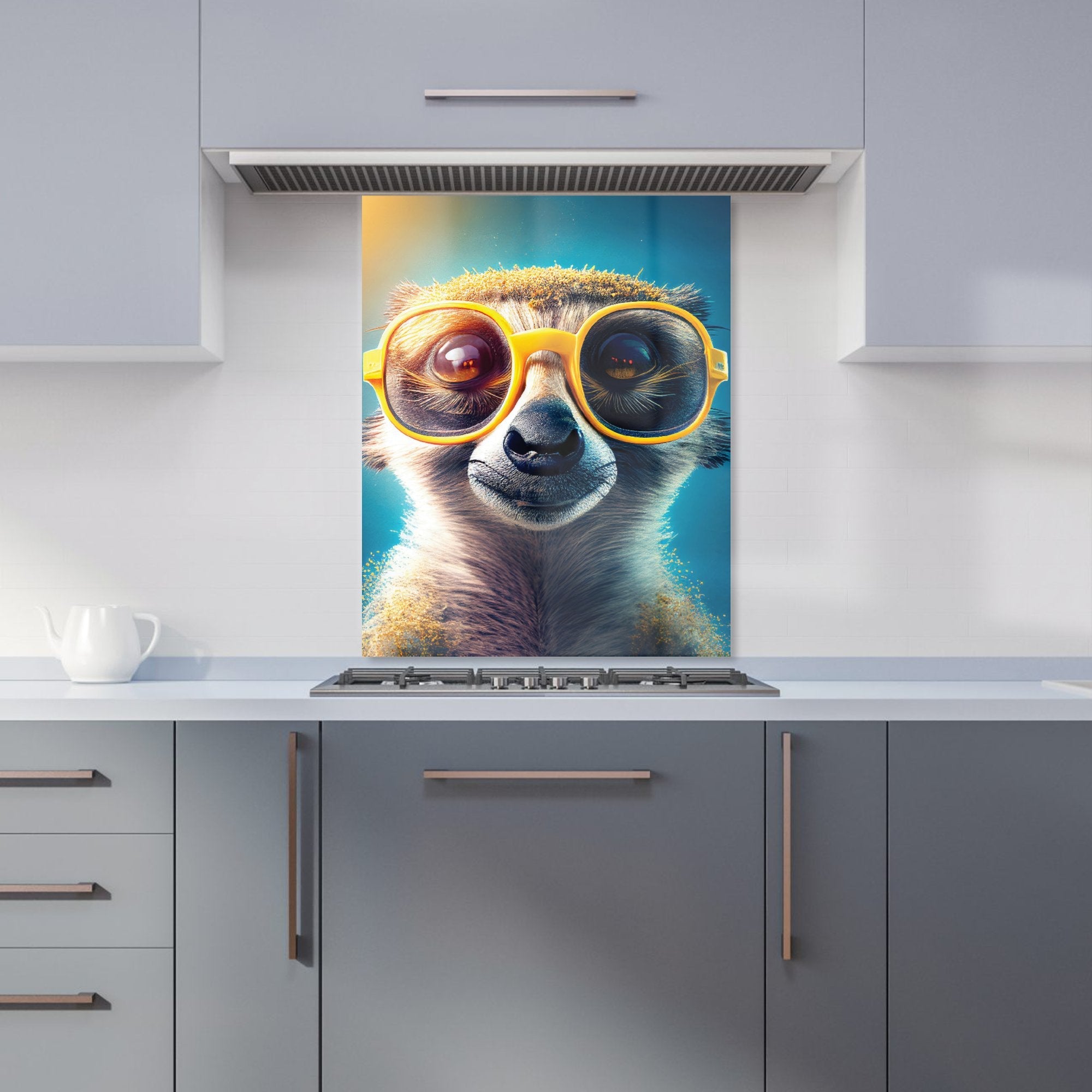 Meerkat With Glasses Splashart Kitchen Splashback