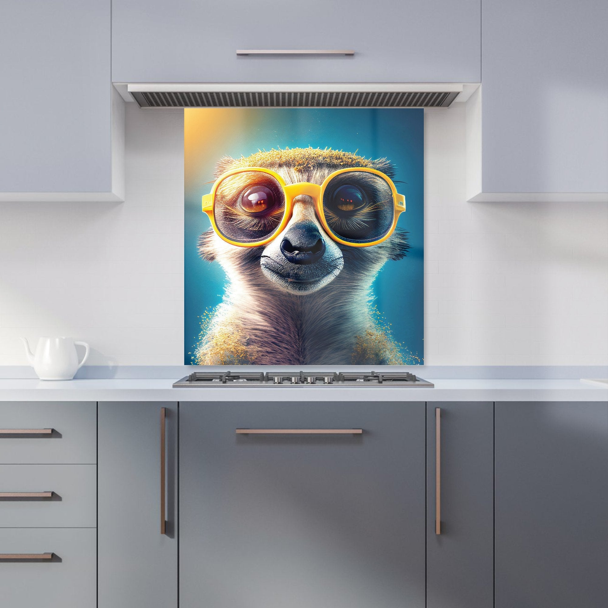 Meerkat With Glasses Splashart Kitchen Splashback