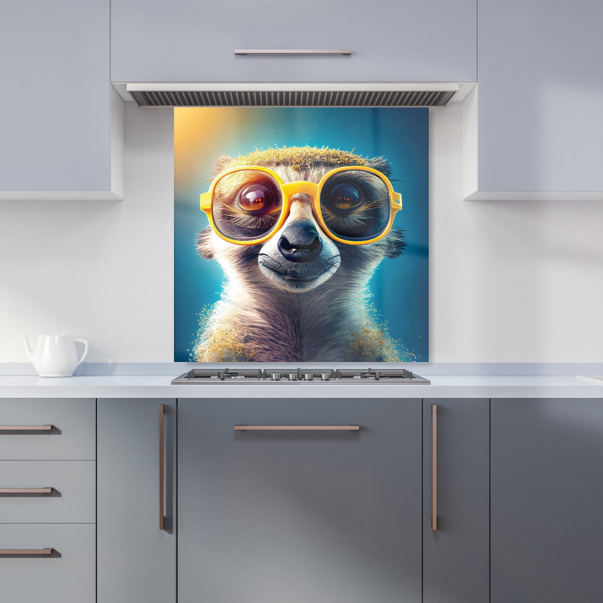 Meerkat With Glasses Splashart Kitchen Splashback