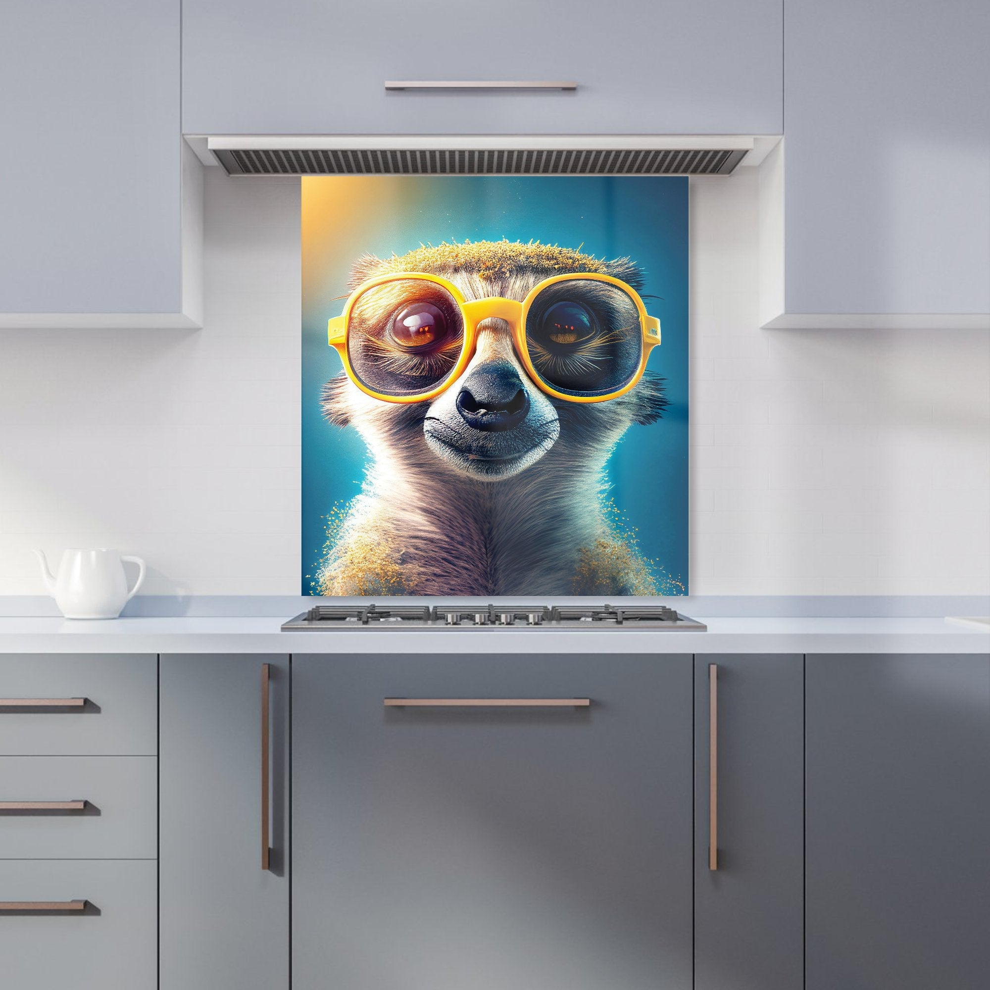 Meerkat With Glasses Splashart Kitchen Splashback