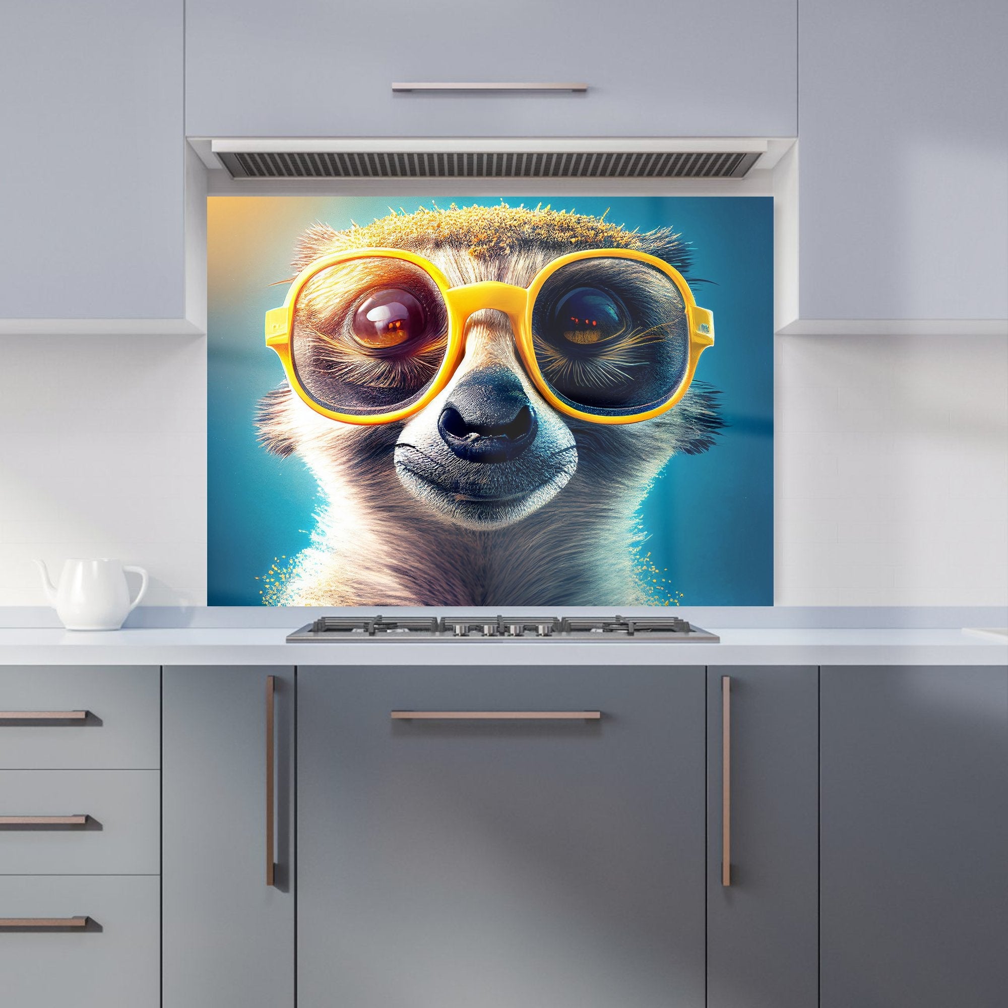 Meerkat With Glasses Splashart Kitchen Splashback
