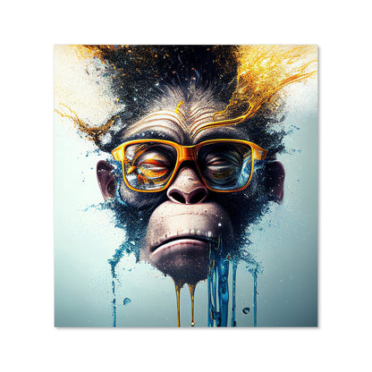 Monkey With Glasses Splashart Kitchen Splashback