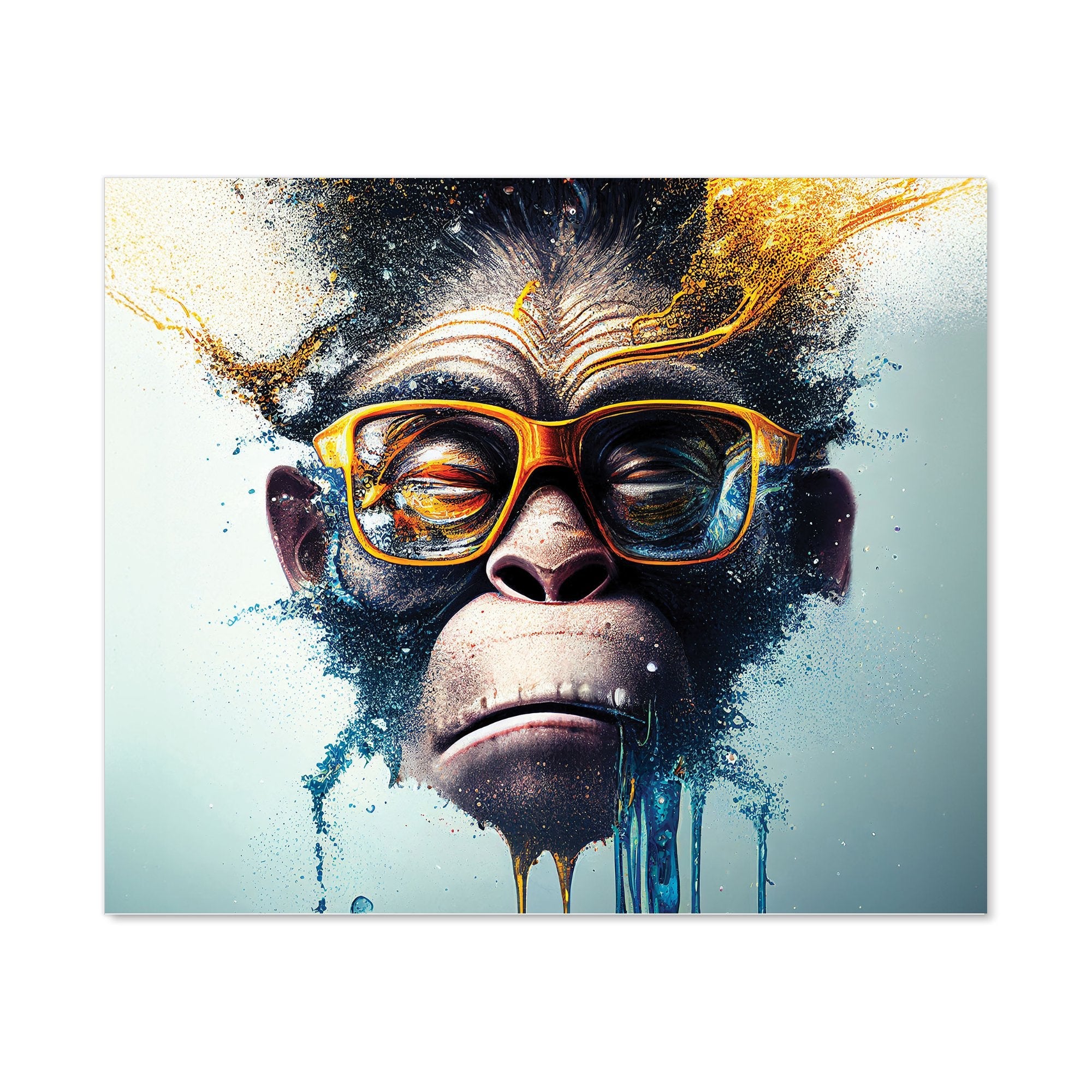 Monkey With Glasses Splashart Kitchen Splashback
