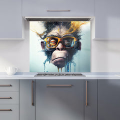 Monkey With Glasses Splashart Kitchen Splashback