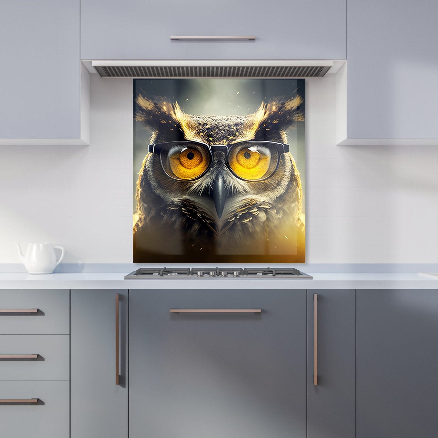 Owl With Glasses Splashart Kitchen Splashback