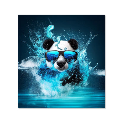 Panda With Glasses Splashart Water Kitchen Splashback