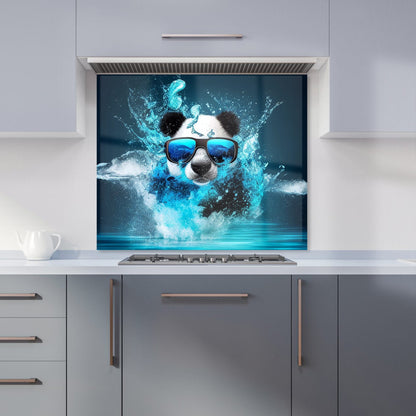 Panda With Glasses Splashart Water Kitchen Splashback