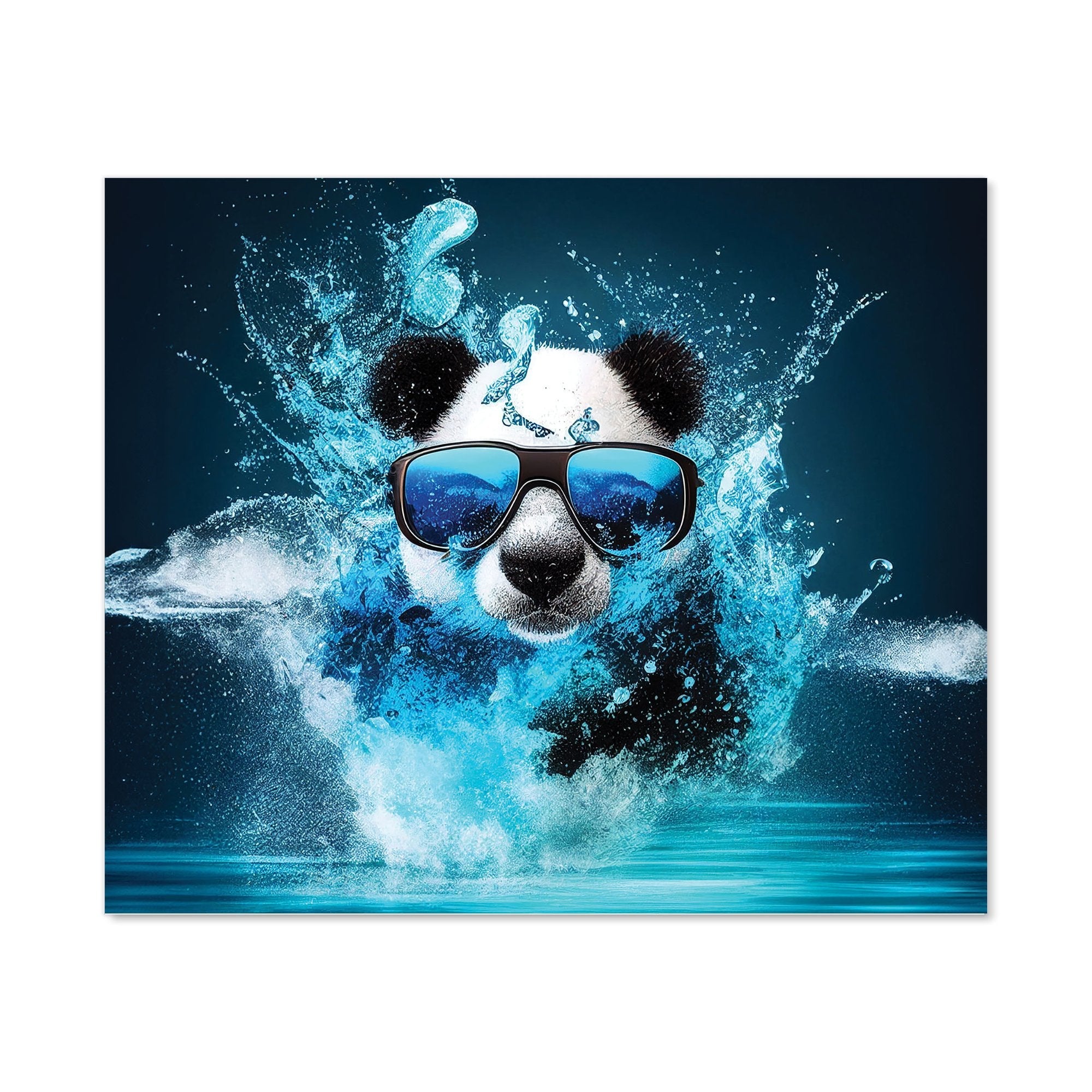 Panda With Glasses Splashart Water Kitchen Splashback
