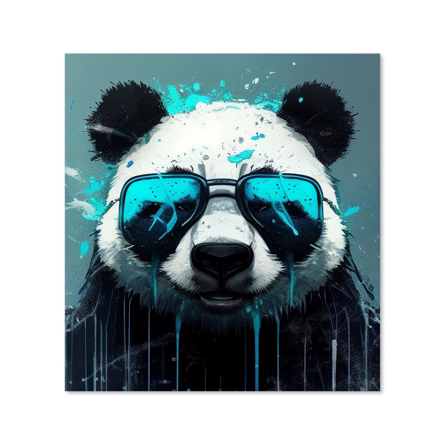 Panda With Blue Glasses Splashart Kitchen Splashback