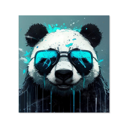 Panda With Blue Glasses Splashart Kitchen Splashback